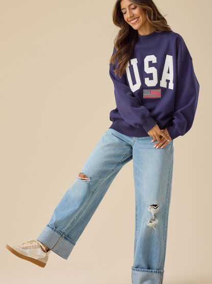USA Embroidered Mock Neck - TULLABEE