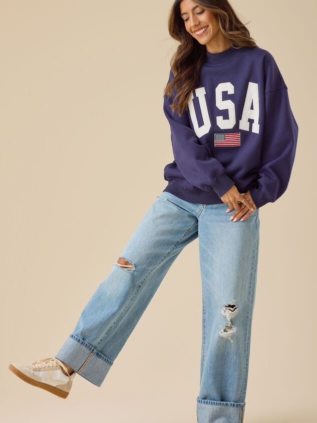 USA Embroidered Mock Neck - TULLABEE