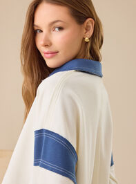 Blake Cropped Polo Pullover Detail 6 - TULLABEE