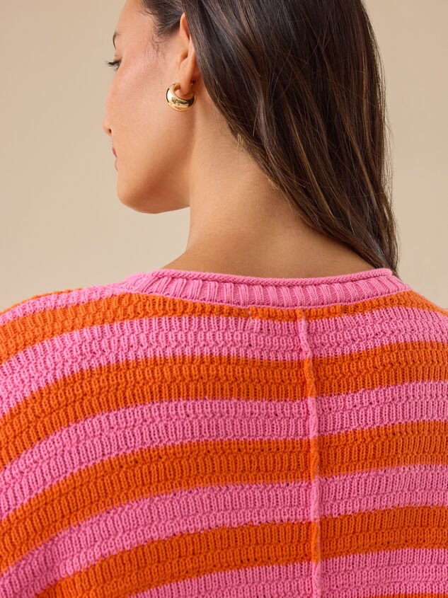 Delphine Bright Stripe Sweater Detail 6 - TULLABEE