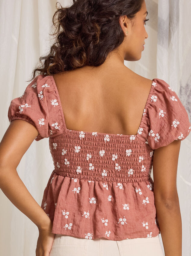 Margot Embroidered Babydoll Top Detail 5 - TULLABEE
