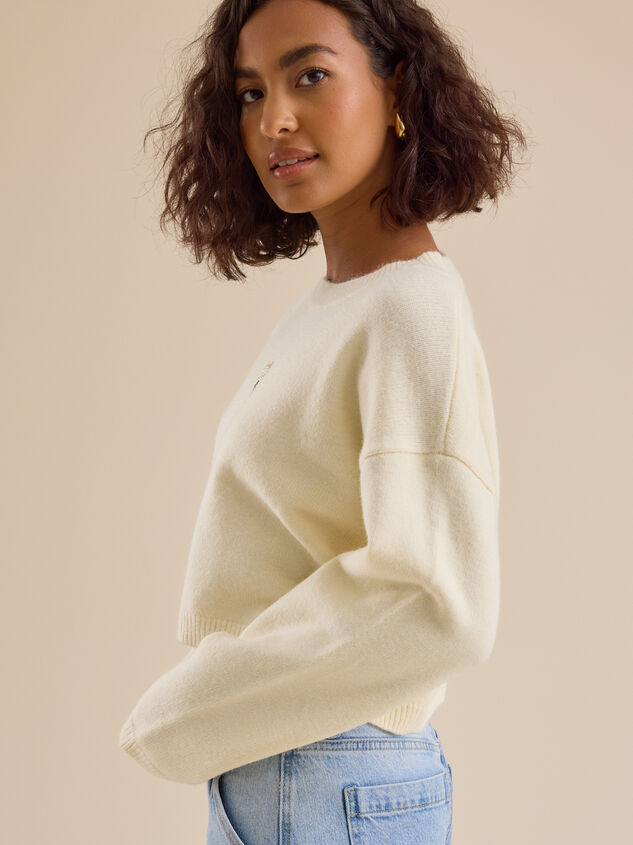Cherish Beaded Martini Cropped Sweater Detail 5 - TULLABEE