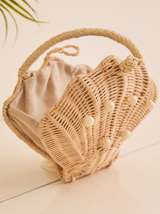 Straw Seashell Handbag Purse Detail 4 - TULLABEE