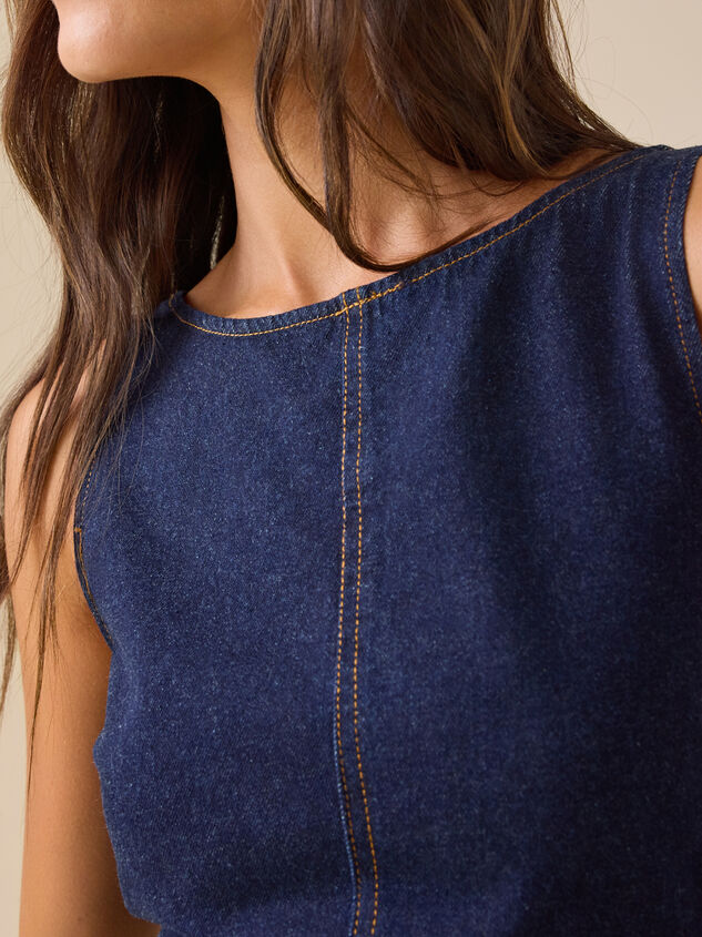 Winona Denim Mini Dress Detail 4 - TULLABEE