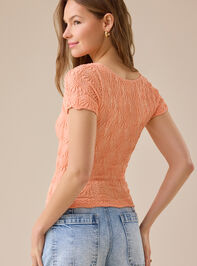 Blaire Short Sleeve Seamless Floral Tee Detail 4 - TULLABEE