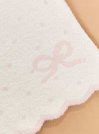 Chenille Bow Blanket by Mudpie Detail 2 - TULLABEE