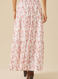 Carol Floral Midi Skirt Detail 6 - TULLABEE