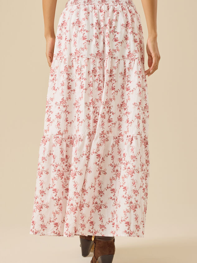 Carol Floral Midi Skirt Detail 6 - TULLABEE