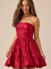 Nate Jacquard Tiered Mini Dress Detail 5 - TULLABEE