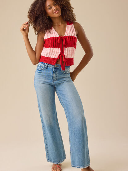 Stella Striped Tie Vest - TULLABEE