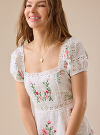 Devon Floral Mini Dress Detail 3 - TULLABEE