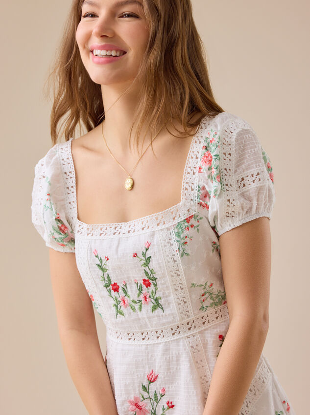 Devon Floral Mini Dress Detail 3 - TULLABEE