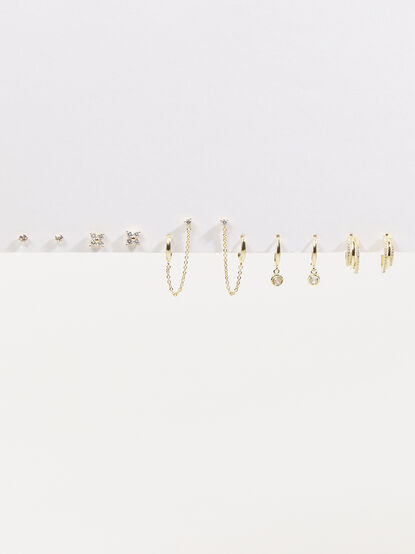 18K Gold Dipped 6-Piece Earring Pack - TULLABEE