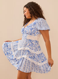 Aderny Patchwork Floral Mini Dress Detail 4 - TULLABEE
