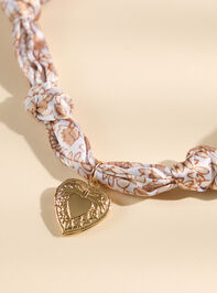 Floral Print Scarf Necklace Detail 2 - TULLABEE