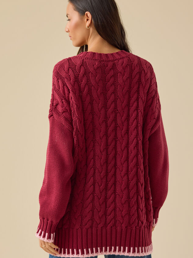 Cierra Cable Whipstitch Sweater Detail 5 - TULLABEE