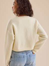 Cherish Beaded Martini Cropped Sweater Detail 6 - TULLABEE