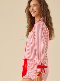 Kimber Festive Patch Satin Sleep Top Detail 3 - TULLABEE