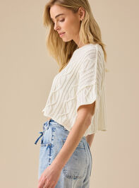 Emma Cable Cropped Sweater Detail 2 - TULLABEE