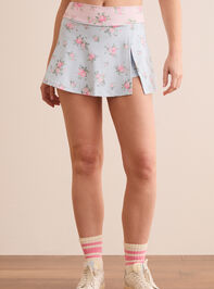 Tempo Floral Mini Skort Detail 4 - TULLABEE