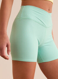 Chasing Victory Gingham Crossover Bike Shorts Detail 2 - TULLABEE