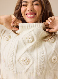 Kerryn 3D Daisy Sweater Detail 2 - TULLABEE
