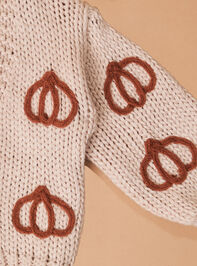 Playful Pumpkins Cardigan Detail 2 - TULLABEE