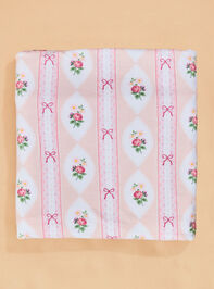 Ogee Floral Swaddle Blanket Detail 2 - TULLABEE