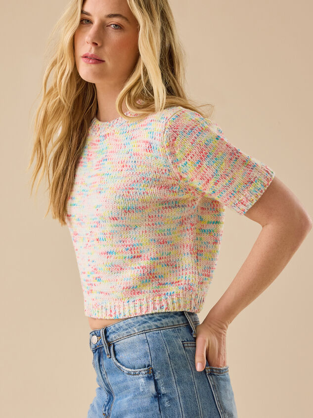 Zoey Confetti Cropped Pullover Detail 4 - TULLABEE