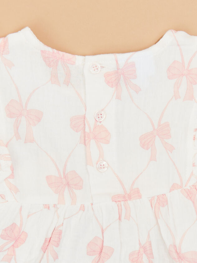Marueen Bow Print Dress by Mud Pie Detail 3 - TULLABEE