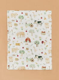 Barnyard Besties Swaddle Blanket Detail 2 - TULLABEE