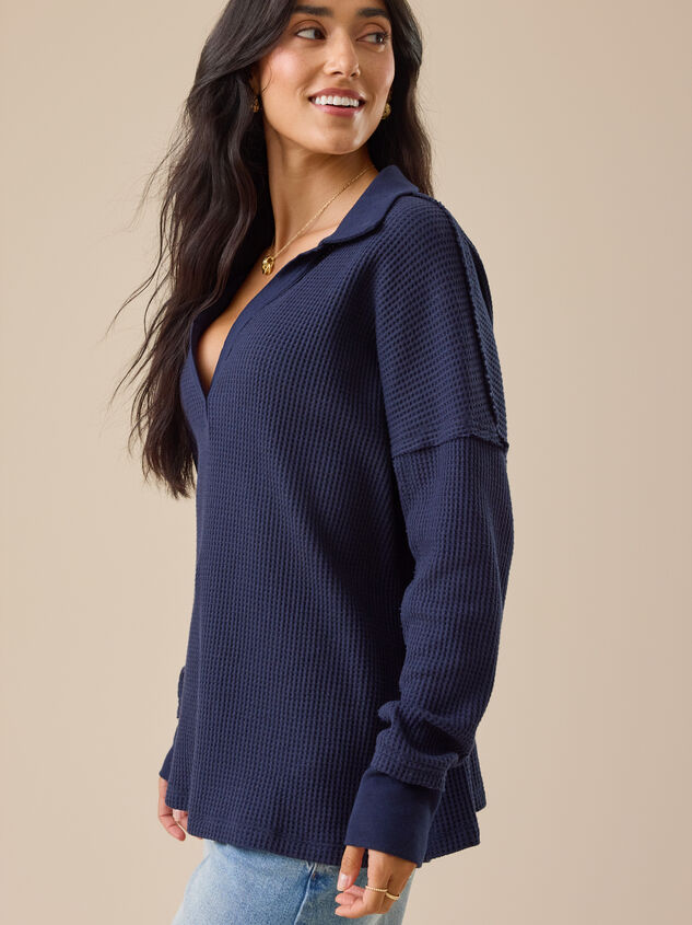 Gracey Waffle Knit Top Detail 3 - TULLABEE