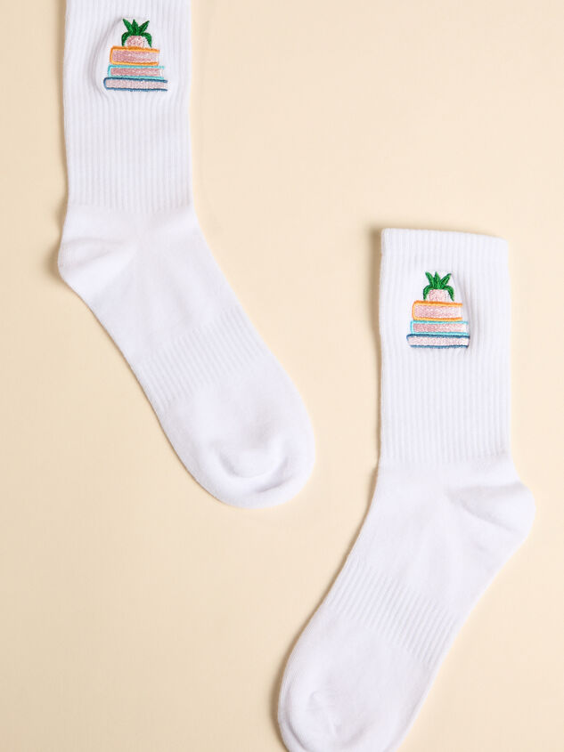 Embroidered Book Nook Crew Sock - TULLABEE
