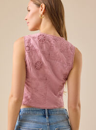 Malu Lace-Tie Front Vest Detail 5 - TULLABEE