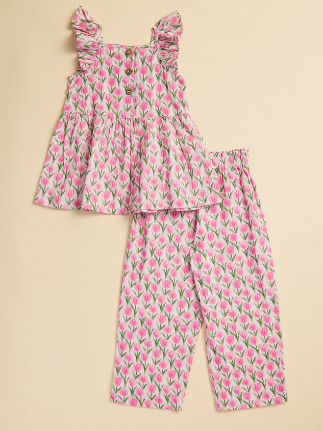 Kaeli Peony Top and Pants Set Detail 3 - TULLABEE