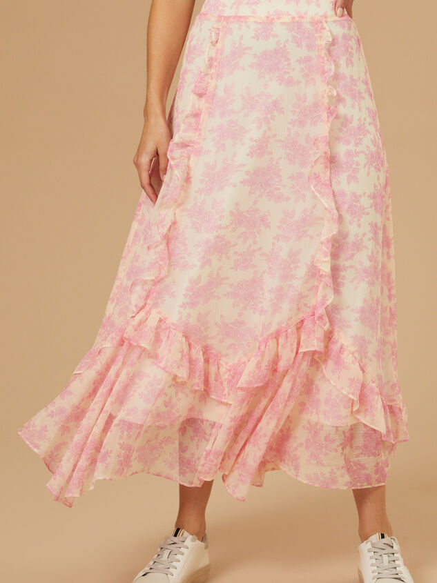 Isabella Floral Midi Skirt Detail 2 - TULLABEE