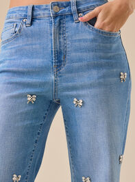 Gwennie Bow Embellished Jeans Detail 3 - TULLABEE