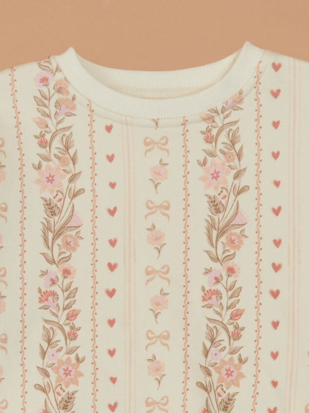 Lizzie Floral Sweatshirt Detail 2 - TULLABEE