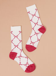 Bow Ribbed Cozy Socks - TULLABEE