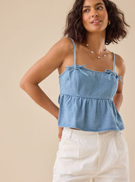 Lakin Babydoll Bow Strap Tank - TULLABEE