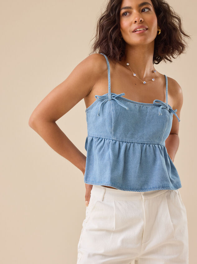 Lakin Babydoll Bow Strap Tank - TULLABEE
