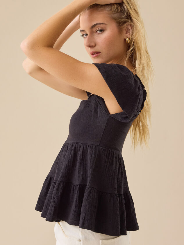 Lindsay Tiered Babydoll Top Detail 3 - TULLABEE