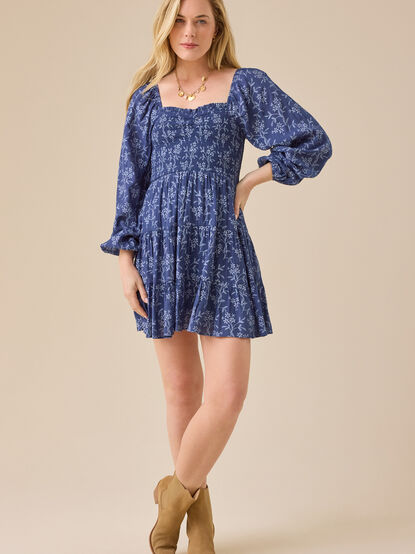 Carla Long Sleeve Floral Mini Dress - TULLABEE