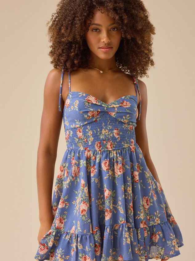 Landis Floral Mini Dress Detail 3 - TULLABEE