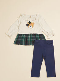 Maegan Plaid Bear Dress and Legging Set - TULLABEE