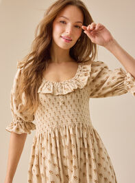 Anne Floral Corduroy Mama Dress Detail 3 - TULLABEE