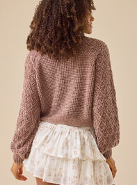 Hailey Chenille Pointelle Sweater Detail 5 - TULLABEE