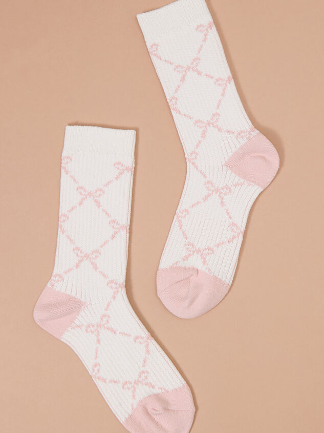 Bow Ribbed Cozy Socks - TULLABEE