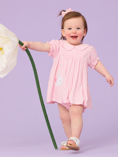 Bunny Gingham Collared Dress and Bloomer Set - TULLABEE