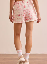 Flourishing Floral Patchwork Shorts Detail 4 - TULLABEE